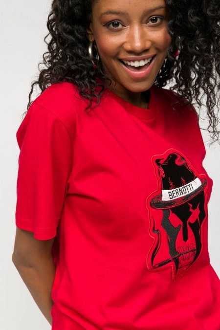 Crewneck T-shirt Red Hat Printed Women