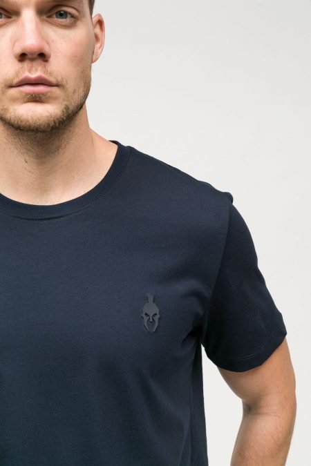 Zero Collar T-shirt Navy Blue Basic Men's